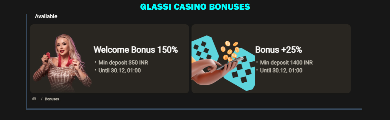Aviable Glassi Casino Bonuses